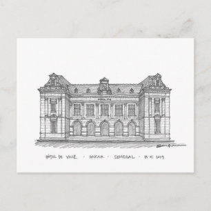 Hôtel de Ville, Dakar, Senegal Postcard