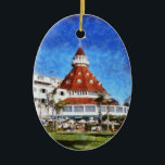 Hotel Del Coronado Ceramic Tree Decoration<br><div class="desc">Digital art painting I created from a photograph that I took of the beautiful and historic Hotel Del Coronado in San Diego county,  California.</div>