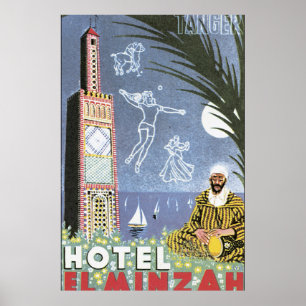 Hotel El Minzah Vintage Travel Poster