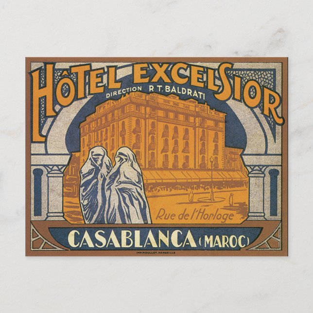 Hotel Excelsior Casablanca Postcard (Front)
