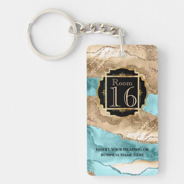 Hotel lodge resort room key agate geode marble ring (Front)