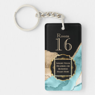 Hotel lodge resort room key agate geode marble ring