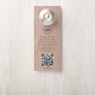 Hotel Logo QR Code Guest Information Door Hanger