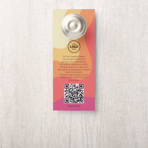 Hotel Logo QR Code Guest Information Door Hanger