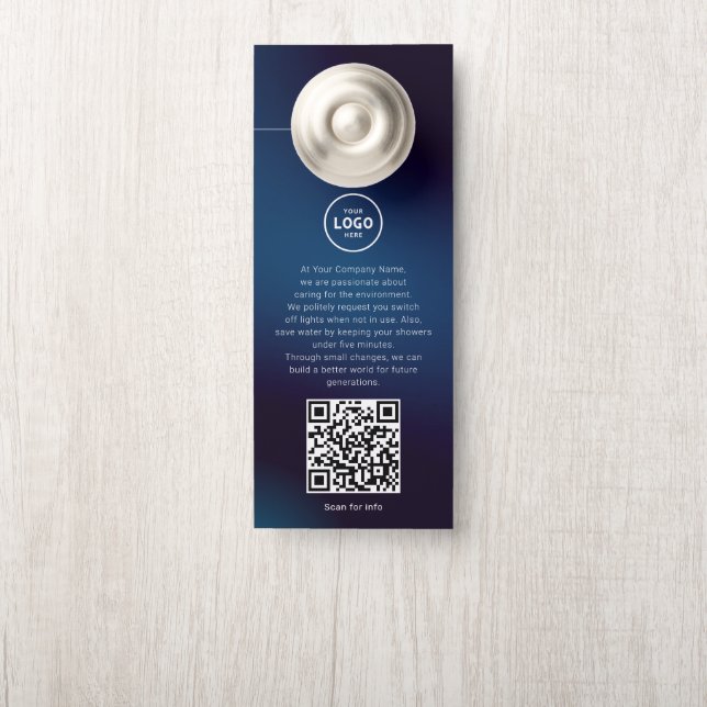 Hotel Logo QR Code Guest Information Door Hanger (On Knob)