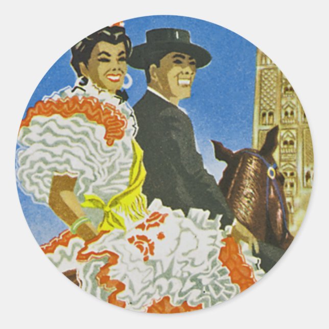 Hotel Madrid Classic Round Sticker (Front)