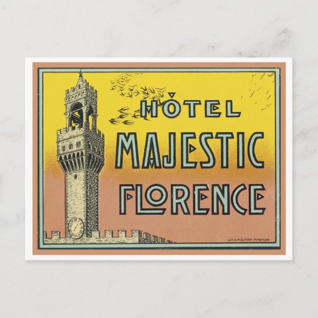 Hotel Majestic Florence Postcard (Front)