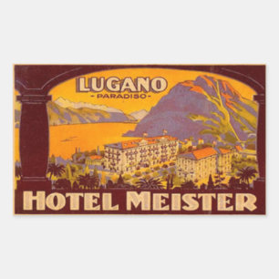 Hotel Meister Lugano Paradiso Rectangular Sticker