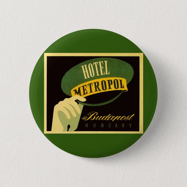 Hotel Metropol Budapest Hungary Bellhop Hat 6 Cm Round Badge (Front)