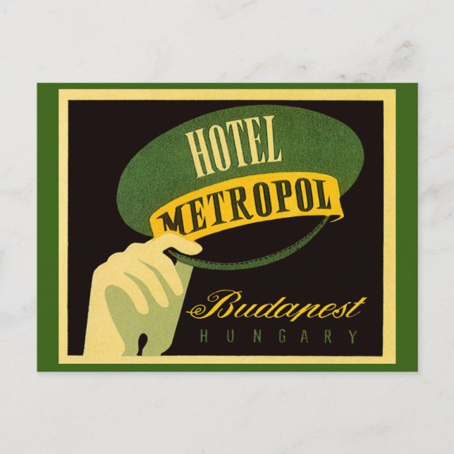 Hotel Metropol Budapest Hungary Bellhop Hat Postcard (Front)