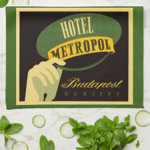 Hotel Metropol Budapest Hungary Bellhop Hat Tea Towel
