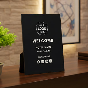 Hotel Name & Logo Simple Reception Welcome Plaque