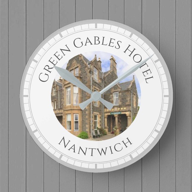 Hotel Name Plus Hotel Photo on a Round Clock (Creator Uploaded)
