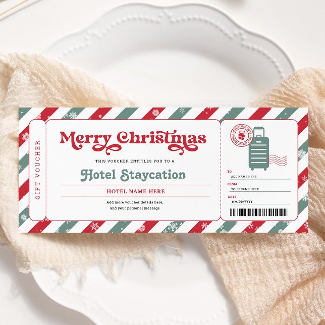 Hotel Reservation Stay Christmas Gift Voucher Invitation (Creator Uploaded)