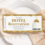 Hotel Reservation Staycation Gold Voucher Invitation<br><div class="desc">Hotel Reservation Staycation Gold Voucher Invitation. Suitcase icon from Flaticon.</div>