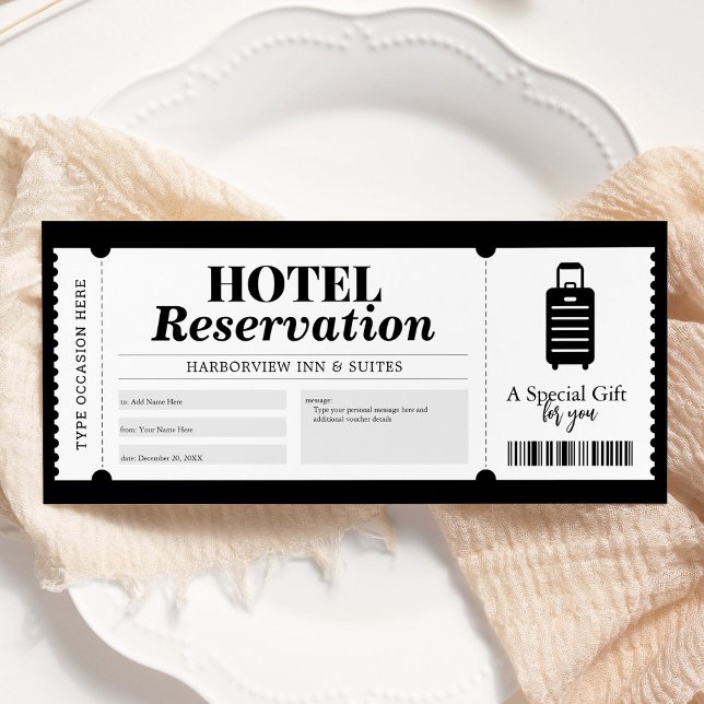 Hotel Reservation Staycation Voucher Certificate Invitation (Creator Uploaded)