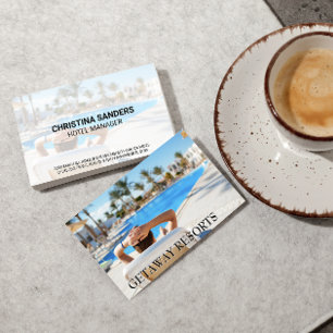 Hotel Resort   Poolside  Business Card