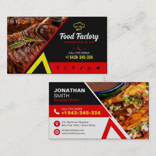 Hotel, Restaurant, Cafe, Food Business Card + Logo