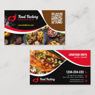 Hotel, Restaurant, Cafe, Grill Business Card +Logo