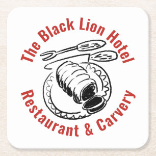 Hotel Restaurant or Carvery Square Paper Coaster
