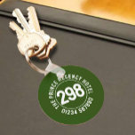 Hotel Room Key Fob with Room Number<br><div class="desc">Key Fob for a Hotel. Hotel Keychain with Room Number. Guest House Keyring with hotel room number. Hotel room key chain. The number of the hotel room printed on a Keyring. Green colour.</div>