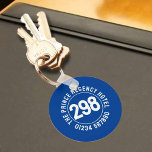 Hotel Room Key Fob with Room Number<br><div class="desc">Key Fob for a Hotel. Hotel Keychain with Room Number. Guest House Keyring with hotel room number. Hotel room key chain. The number of the hotel room printed on a Keyring. Blue colour.</div>
