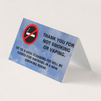 Hotel room no smoking no vaping sign rectangular s