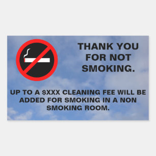 Hotel room no smoking sign rectangular sticker