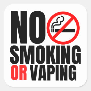 Hotel room no smoking sign  square sticker