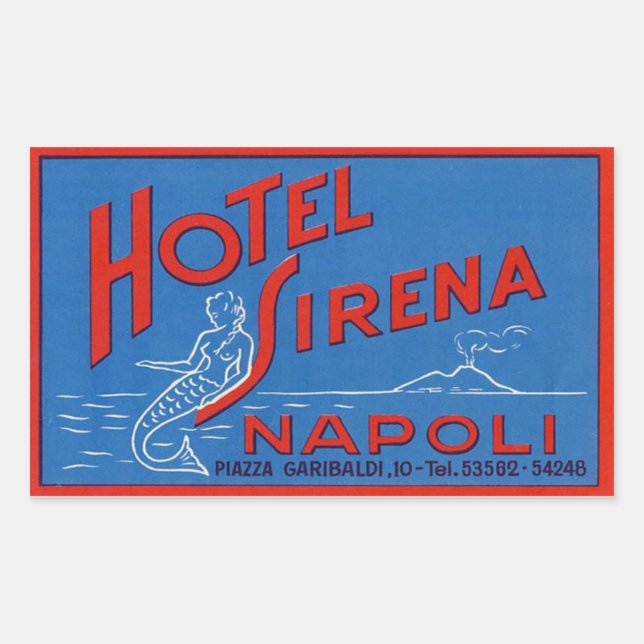 Hotel Sirena (Naples Italy) Rectangular Sticker (Front)