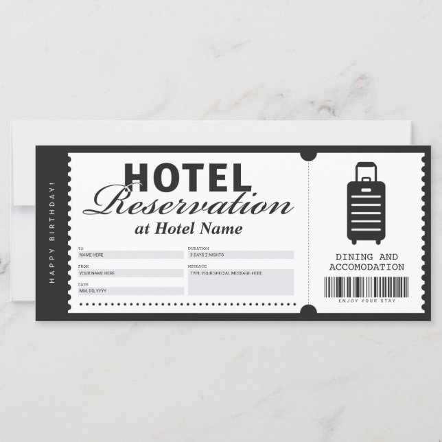 Hotel Stay Reservation Voucher Certificate (Front)