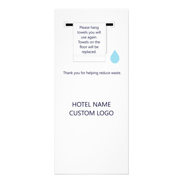 Hotel Towel Water Conservation Sign  Rack Card (Front)