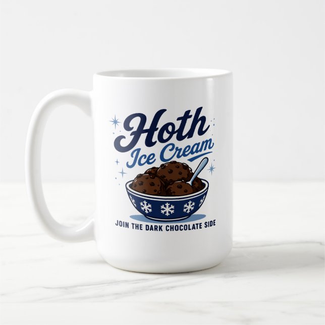 Hoth Ice Cream Dark Chocolate Funny Coffee Mug (Left)