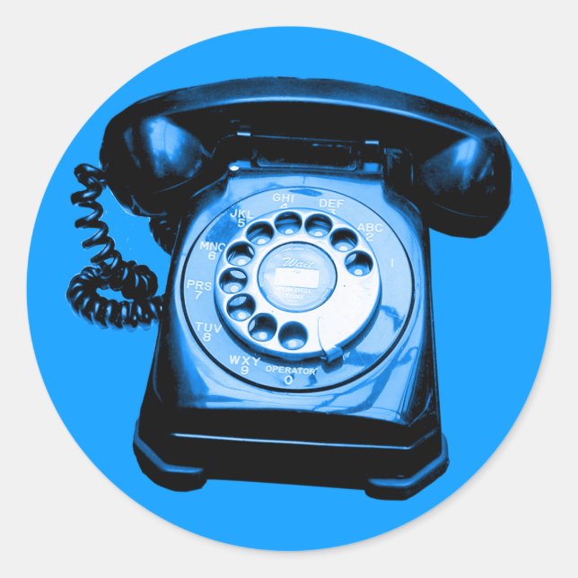 Hotline Blue Classic Round Sticker (Front)