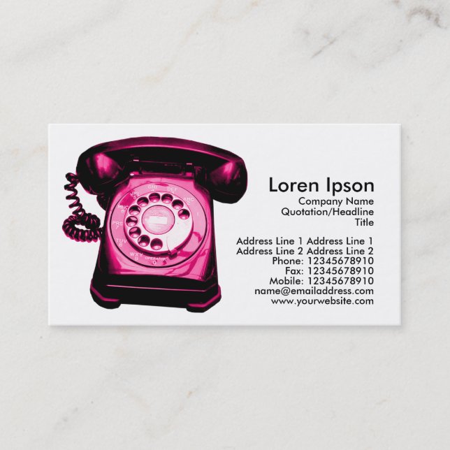 Hotline - Crimson Business Card (Front)