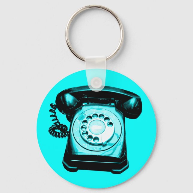 Hotline Cyan Key Ring (Front)