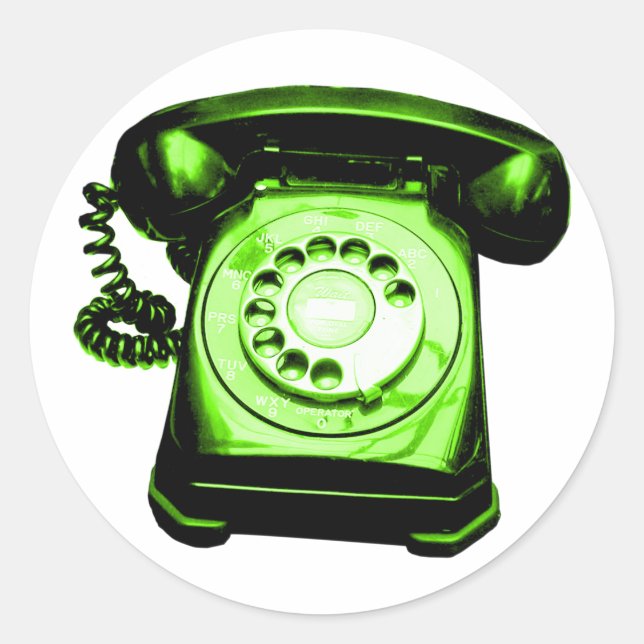 Hotline Green Classic Round Sticker (Front)
