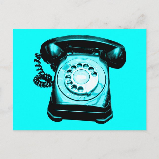 Hotline in Cyan Postcard (Front)