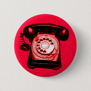 Hotline Red 6 Cm Round Badge