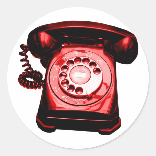 Hotline Red Classic Round Sticker (Front)