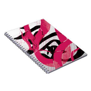 Hotpink Dragon Japanese Dragon White Background Notebook