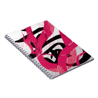 Hotpink Dragon Japanese Dragon White Background Notebook