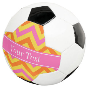 HotPink Pineapple Pumpkin LG Chevron Name Monogram Soccer Ball