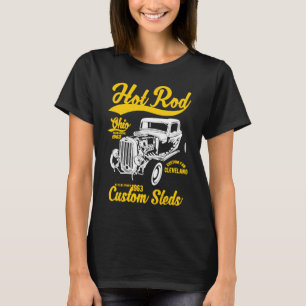 Hotrod Cleveland Ohio Automotive Nostalgia Distres T-Shirt