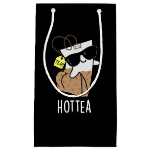 Hottea Funny Hot Tea Pun Dark BG Small Gift Bag