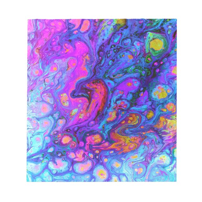 Hottest art trends paint pouring Violet Isle Notepad (Front)