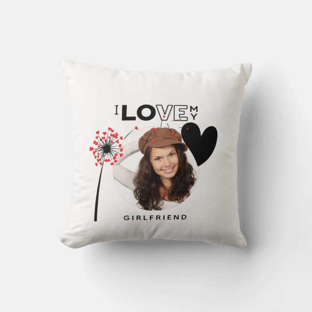 HOTTEST Girlfriend Alert! Photo I Love My GF Award Cushion (Front)