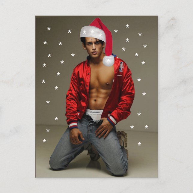 Hottest Hunks on the Planet Buff Santa  Postcard (Front)