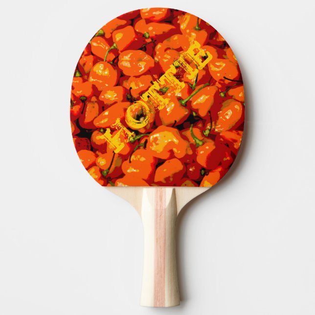 Hottie Hot Peppers Ping Pong Paddle (Front)