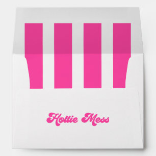 Hottie Mess Hot Pink Stripe Bachelorette Party Envelope